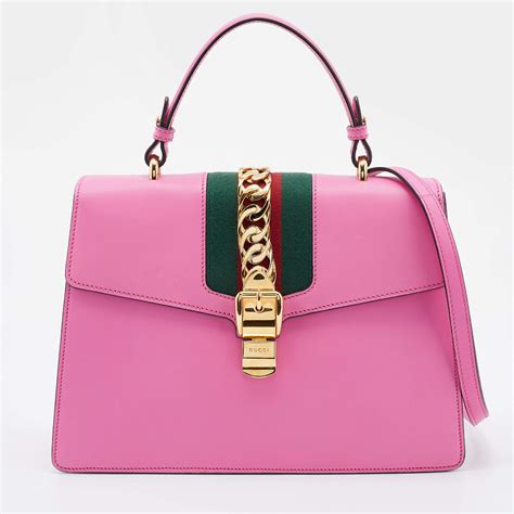 gucci sylvie pink|sylvie gucci handbags sale.